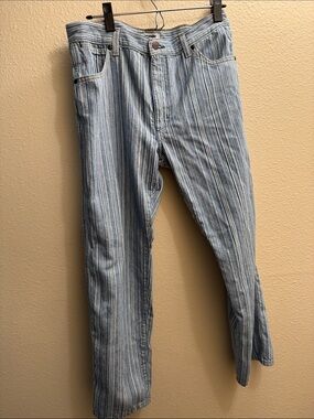 Wrangler Women's Blue and White Striped Boot Cut Jeans